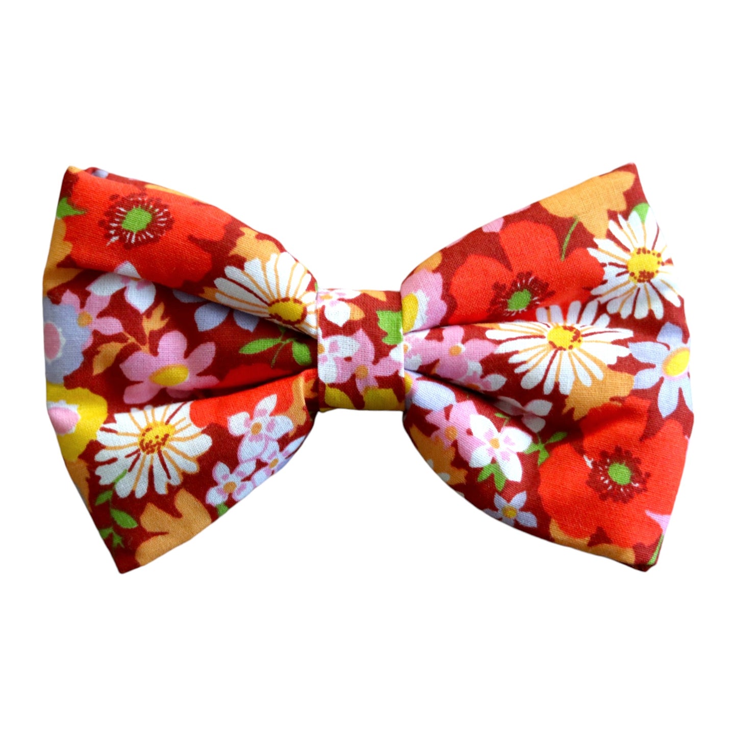 California Poppy Dog Collar Bow Tie