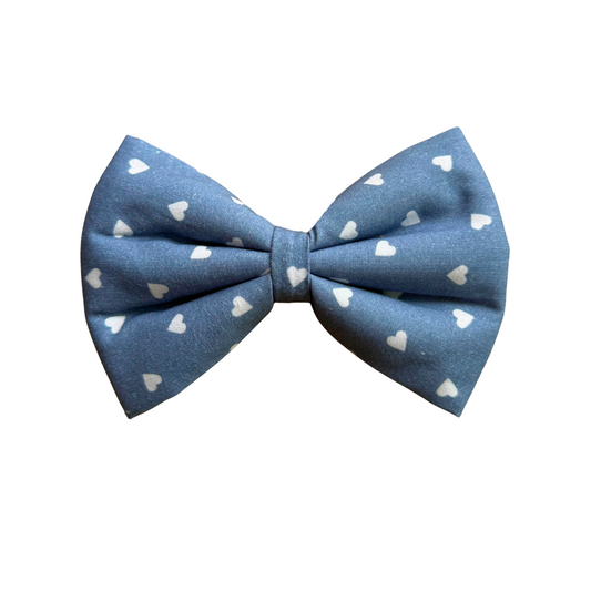Blue Dog Collar Bow Tie