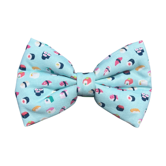 Rainbow Roll Dog Collar Bow Tie