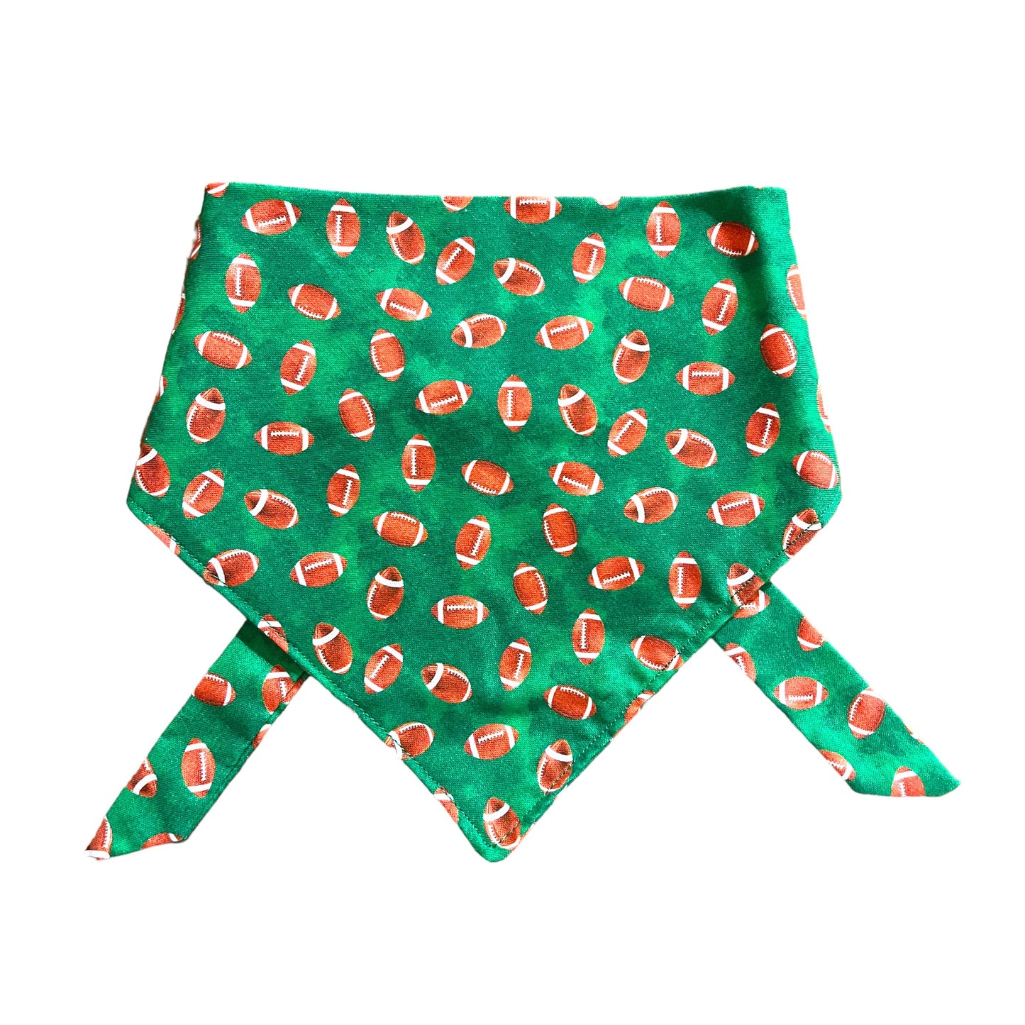 Green Dog Bandana with Football prints