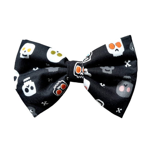 Cute Halloween Black Dog Collar Bow Tie