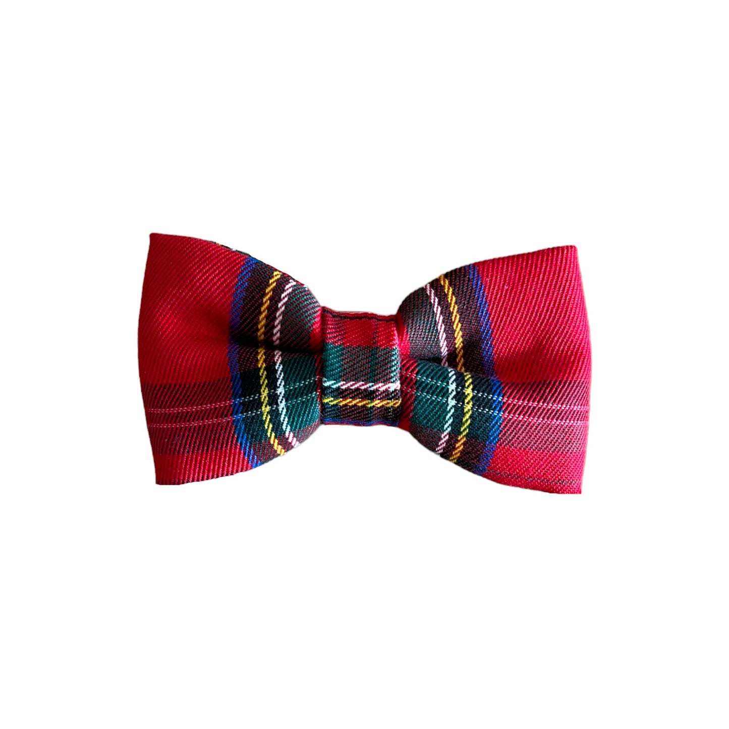 Festive Scottish Red Tartan Plaid Dog Collar Bow Tie
