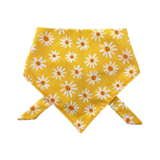 Yellow Dog Bandana with Cute Daisy Prints