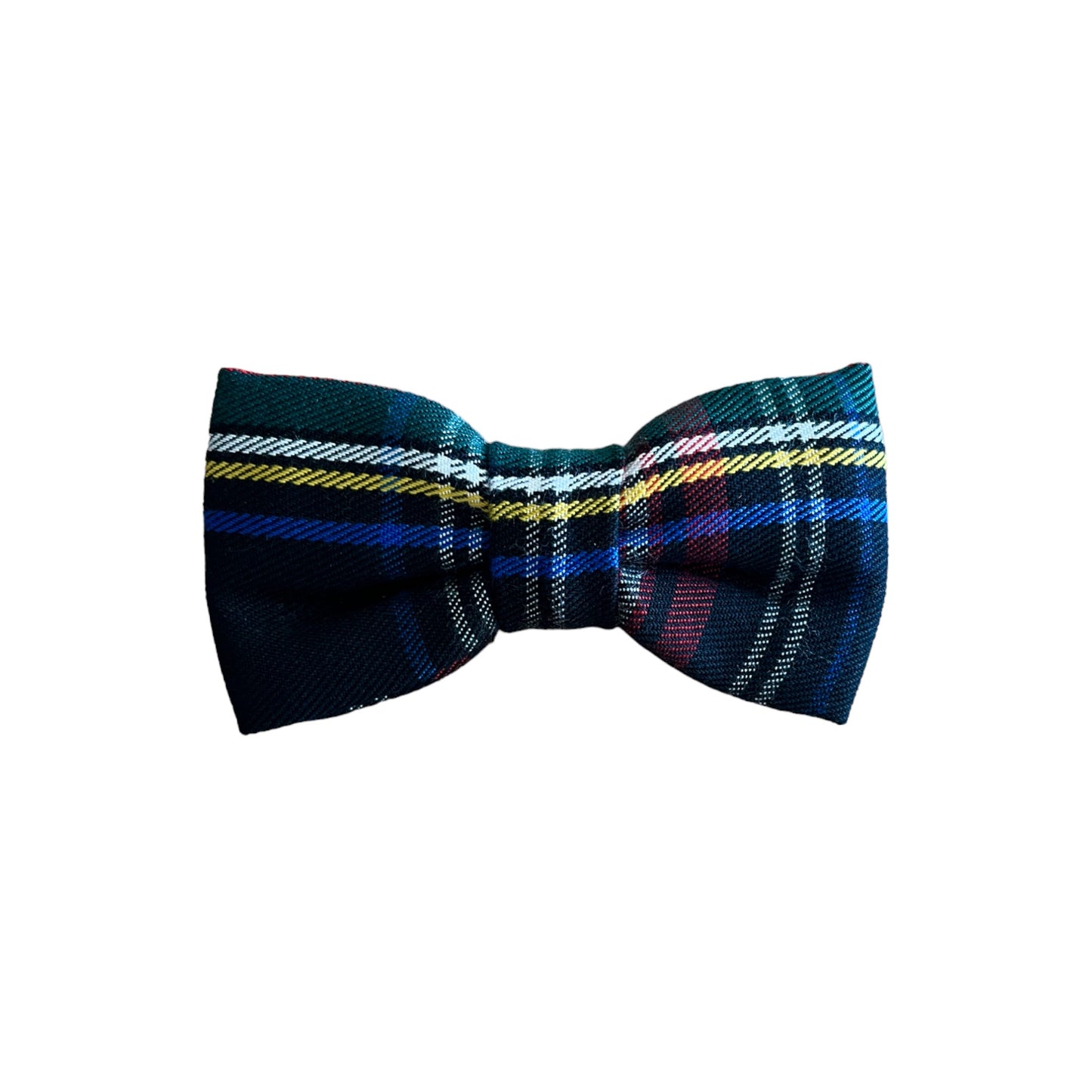 Festive Scottish Black & Red Tartan Plaid Dog Collar Bow Tie