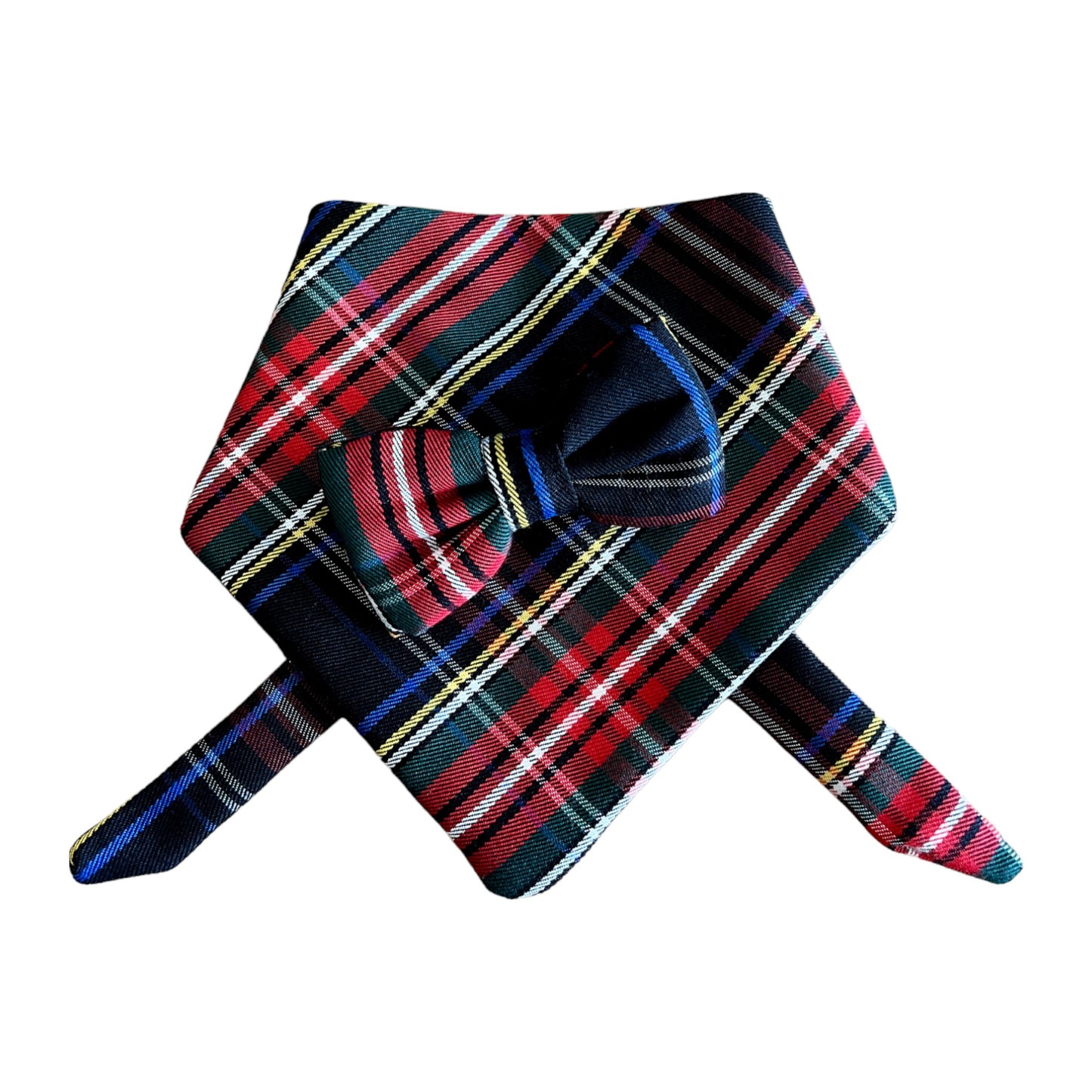 Christmas Black & Red Scottish Tartan Plaid Bandana & Matching Bow Tie