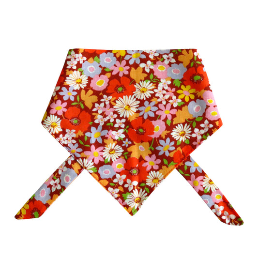 California Vintage Floral Print Dog Bandana