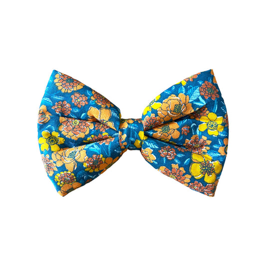 Vintage Flower Dog Collar Bow Tie - Liberty Style