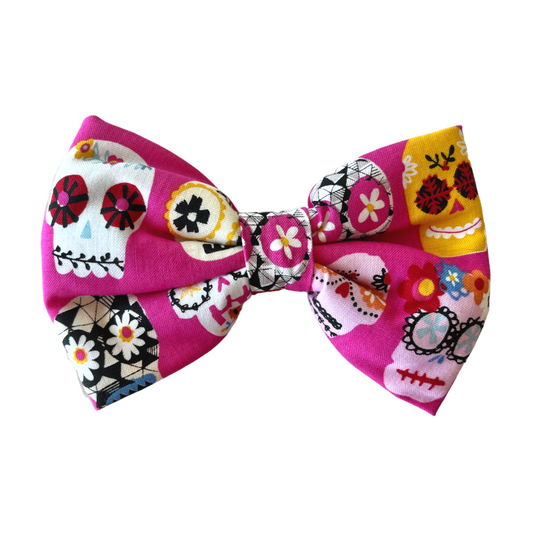 Cute Halloween Pink Dog Collar Bow Tie